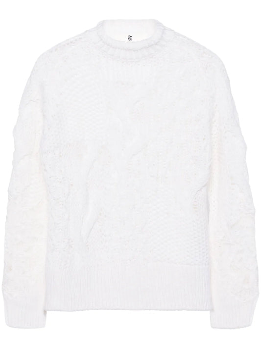 Lace-Detail Virgin Wool Blend Jumper