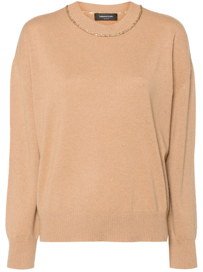 Sequin Embellished Virgin Wool Blend Jumper