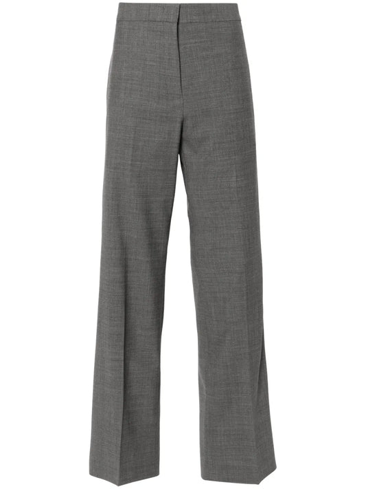 Pressed Crease Straight-Leg Trousers