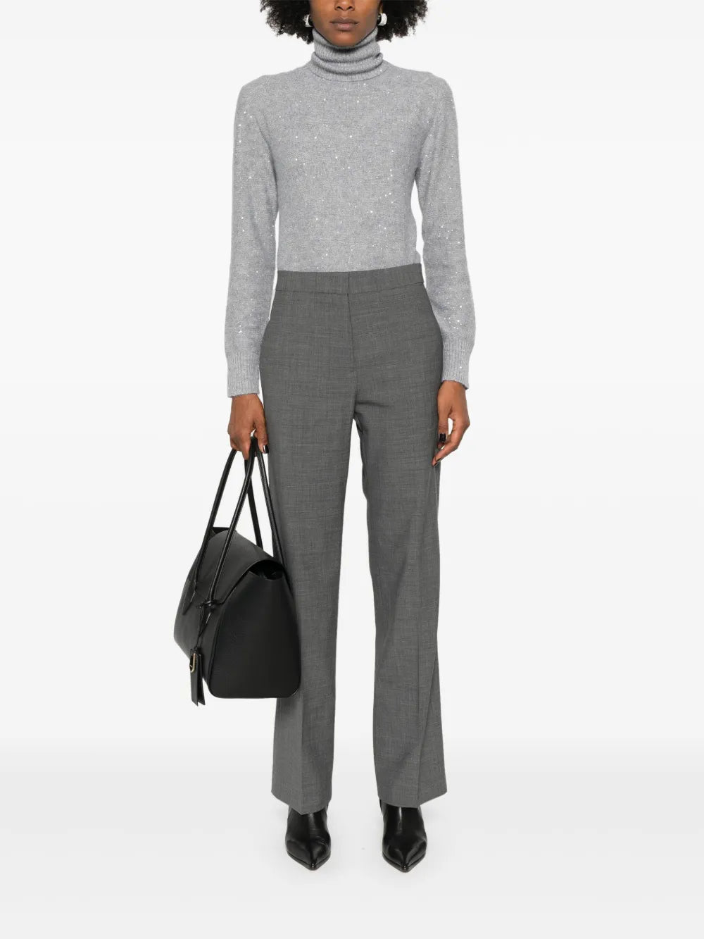 Pressed Crease Straight-Leg Trousers