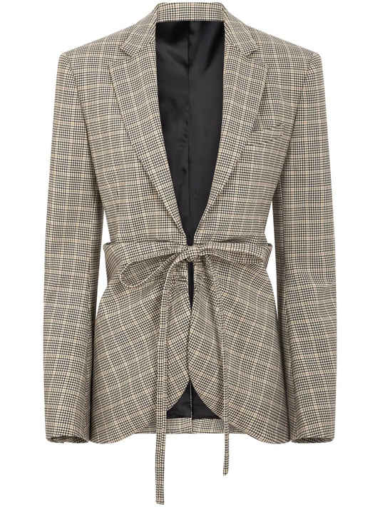 Plaid Check Fitted Jacket