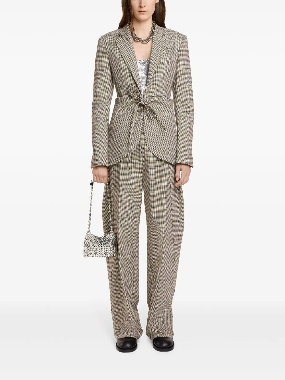 Plaid Check Fitted Jacket