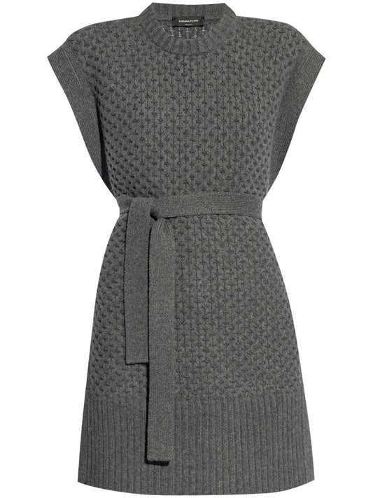 Tied Waist Knit Vest