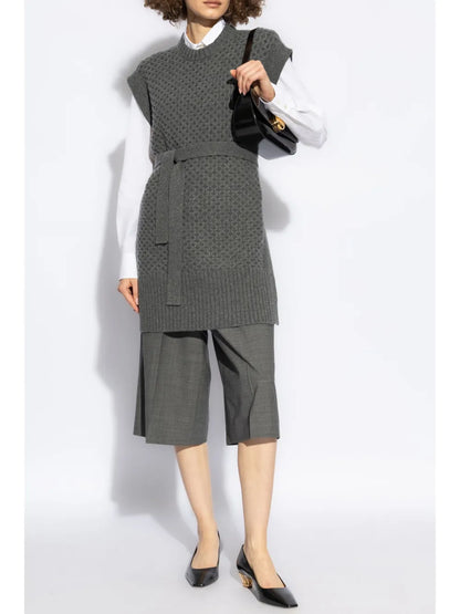 Tied Waist Knit Vest