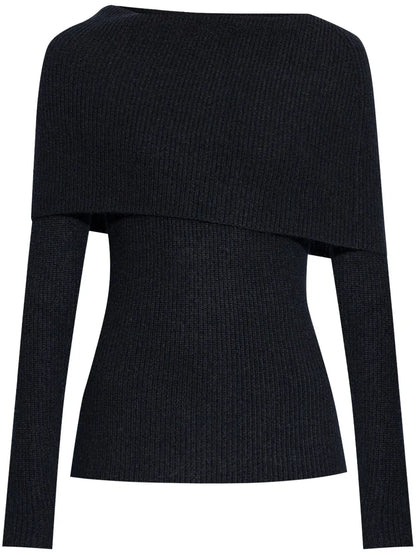 Off-Shoulder Ribbed Sweater