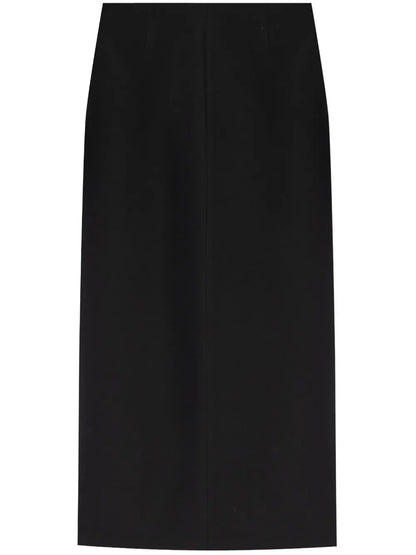 Rear-Slit Mid-Rise Maxi Skirt