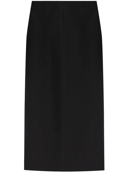 Rear-Slit Mid-Rise Maxi Skirt