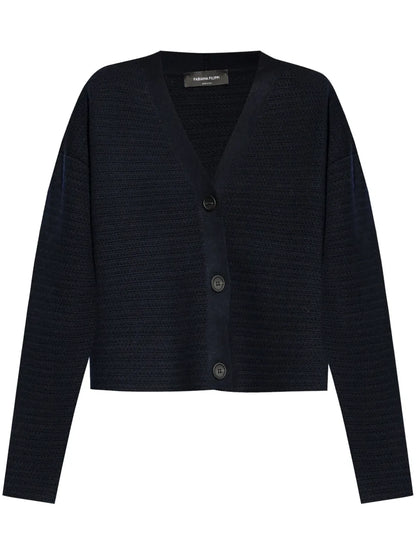 Buttoned Long-Sleeve Cardigan