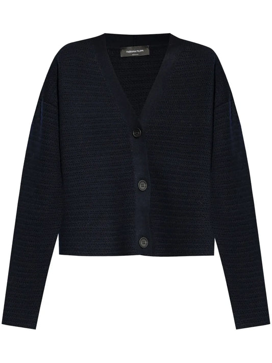 Buttoned Long-Sleeve Cardigan