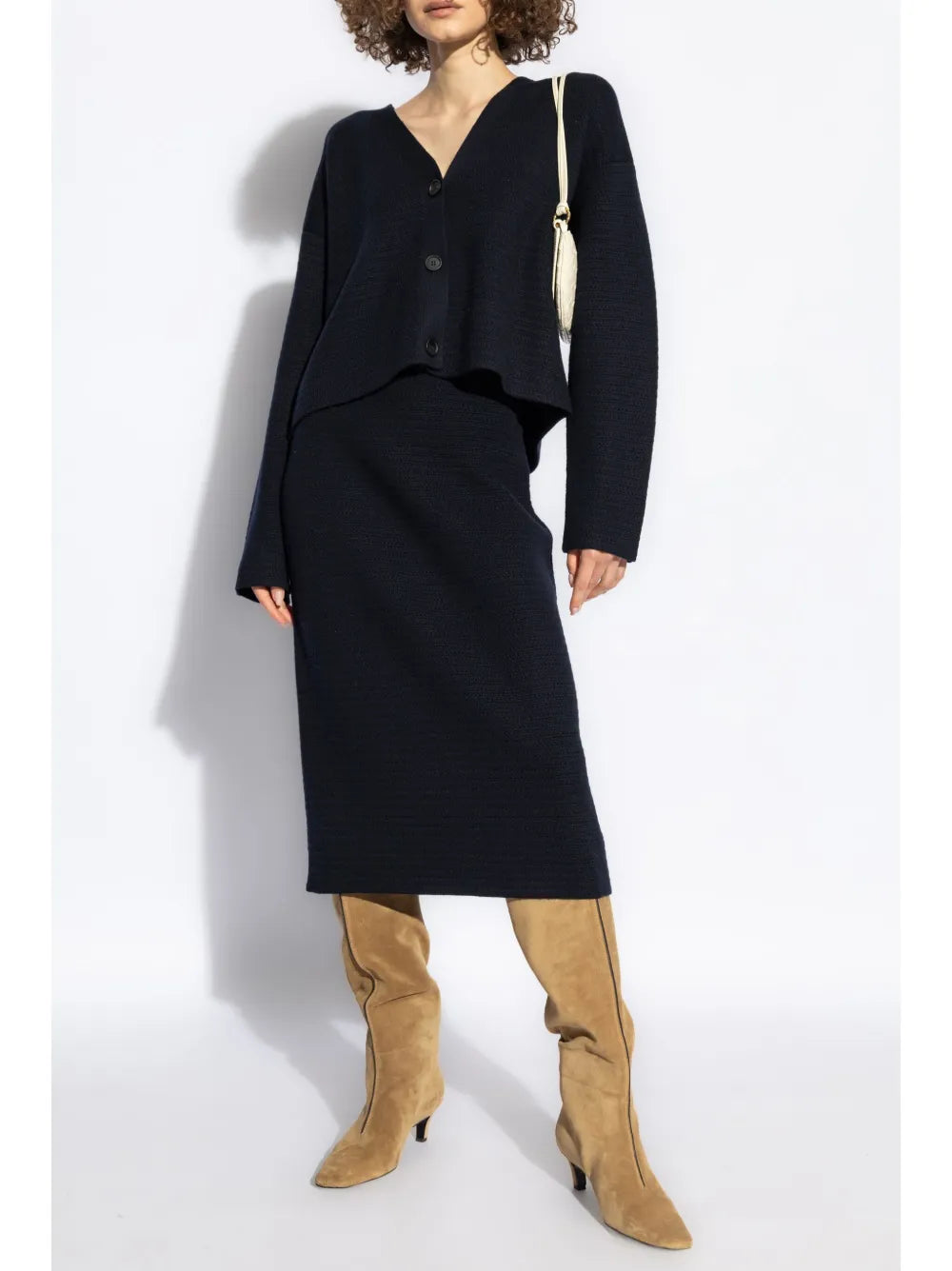 Buttoned Long-Sleeve Cardigan