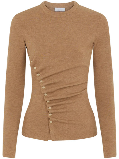 Temporary Draped-Detail Knitted Top