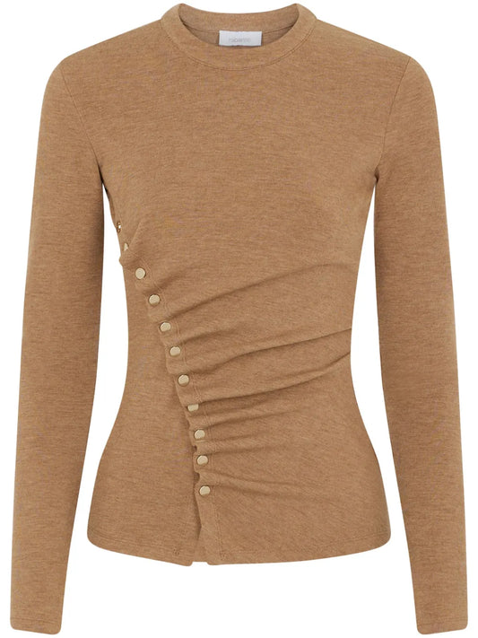 Temporary Draped-Detail Knitted Top