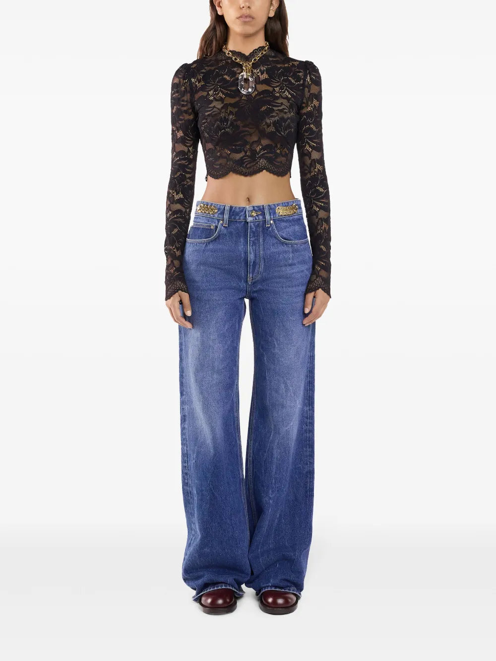 Boyfriend Jeans With Charm Detail
