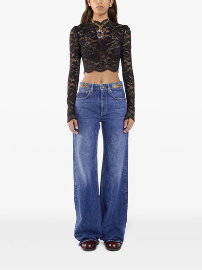 Boyfriend Jeans With Charm Detail