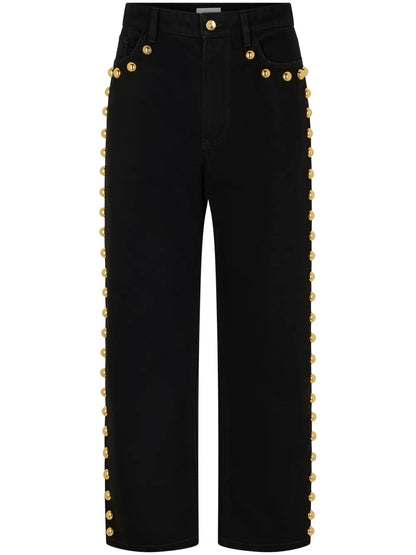 Wide-Leg Jeans With Stud Embelishment