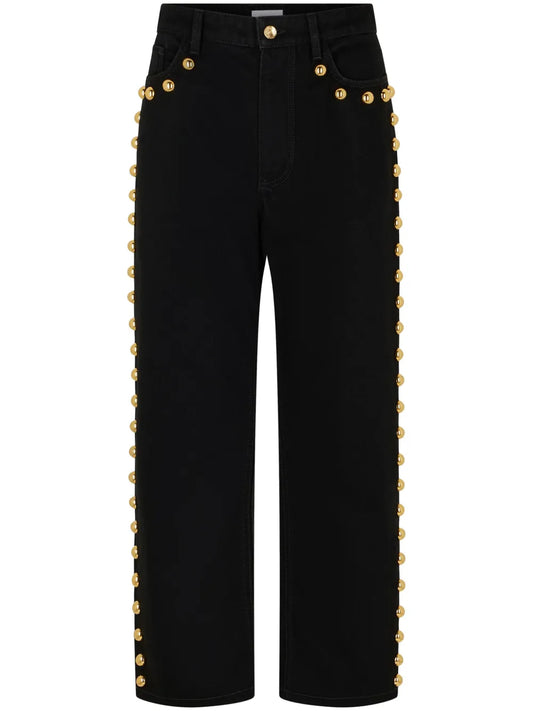 Wide-Leg Jeans With Stud Embelishment