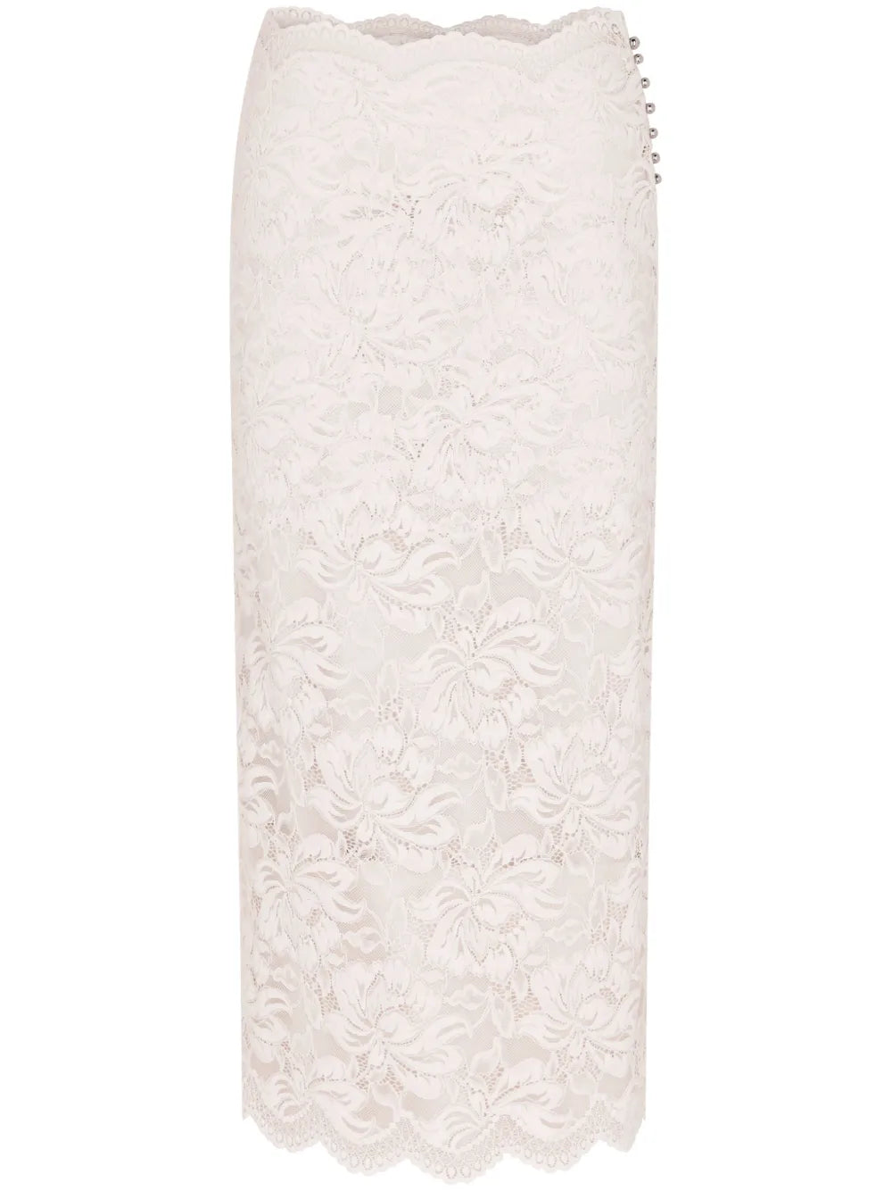 Floral-Lace Sheer Skirt