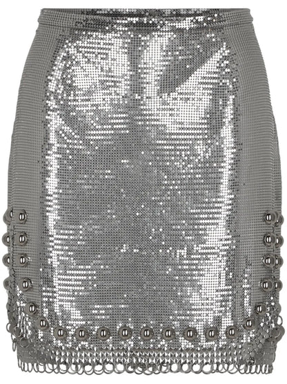 Stud-Embellished Mini Skirt
