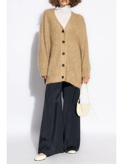 Sequin-Detail Waffle-Knit Cardigan