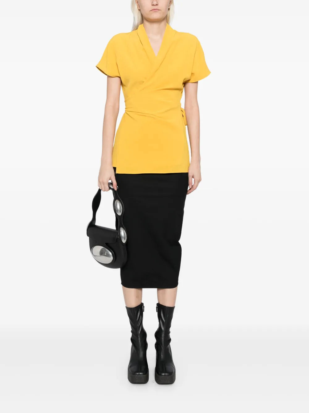 Laura Crepe Wrap Blouse
