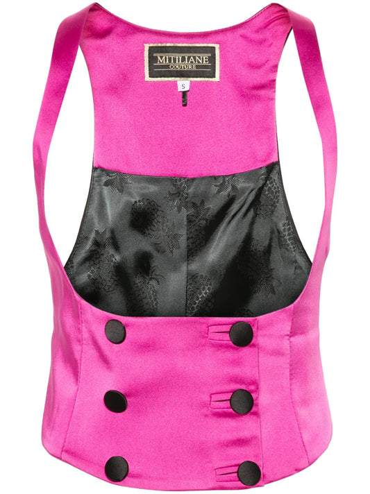 Double-Breasted Underbust Vest