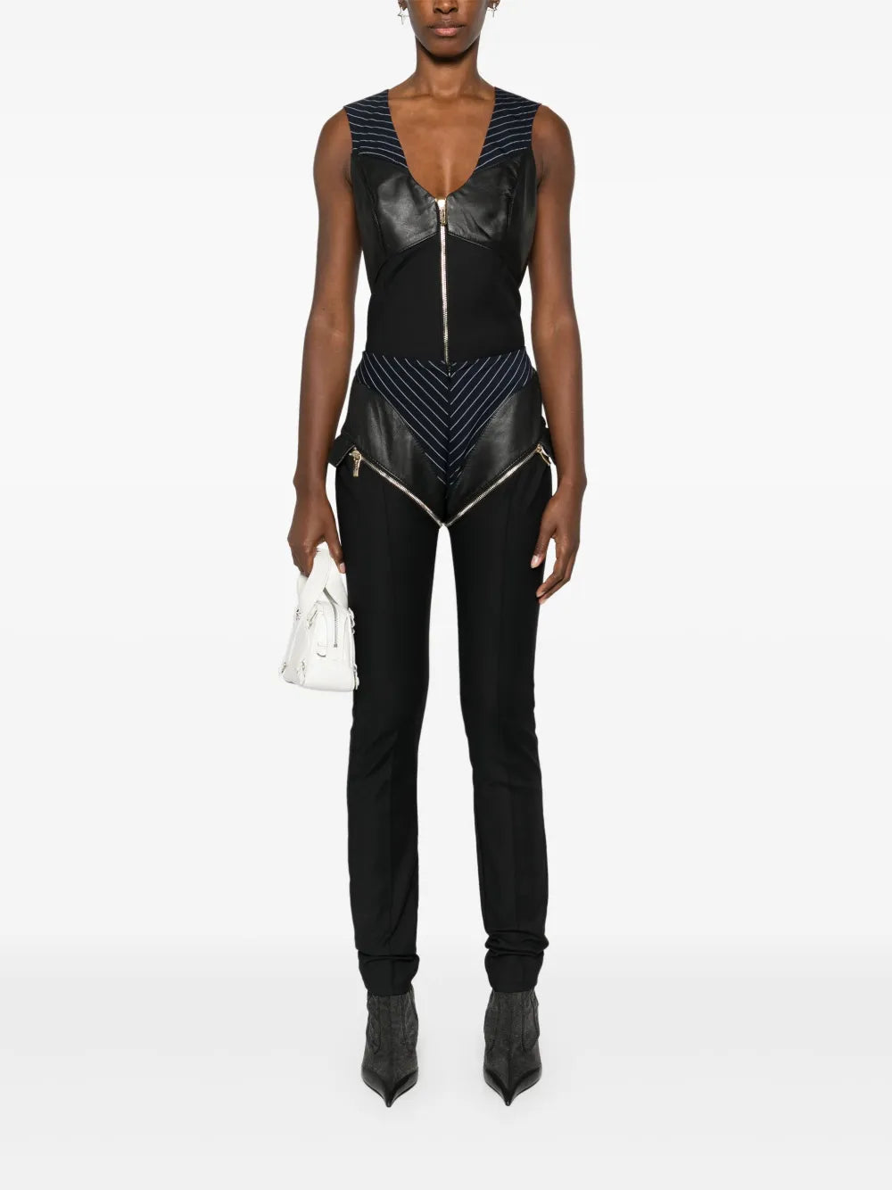 Panelled Zipped Trousers