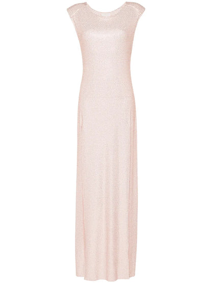 Rhinestone-Embellished Maxi Dress
