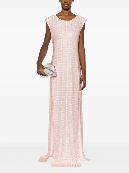 Rhinestone-Embellished Maxi Dress