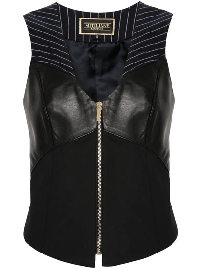 Panelled Zipped Vest