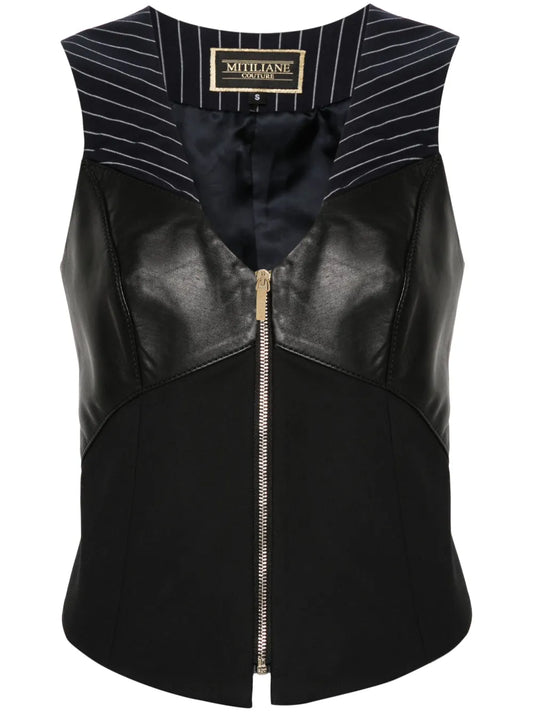 Panelled Zipped Vest