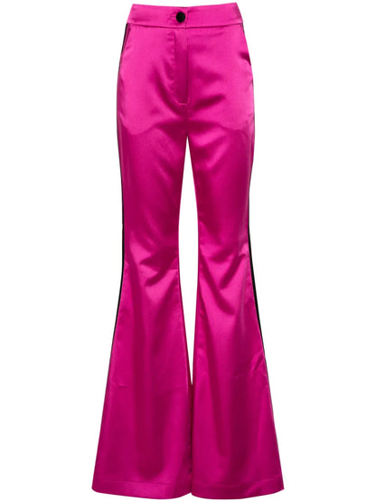 Side-Appliqué Flared Trousers