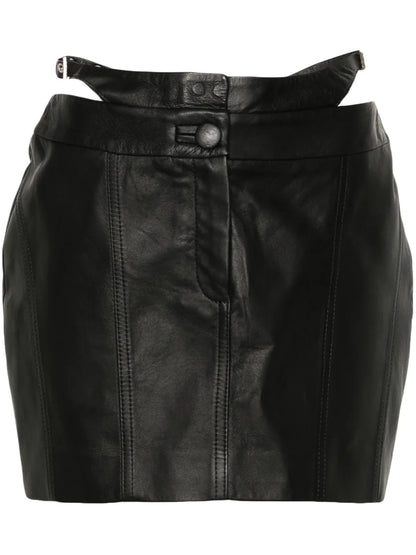 Leather Bikini-Style Mini Skirt