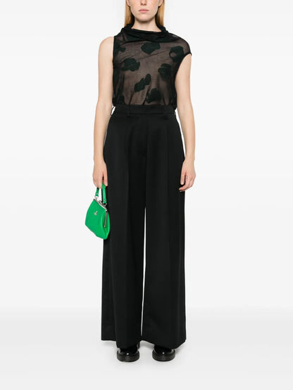 Pleated Wide-Leg Trousers