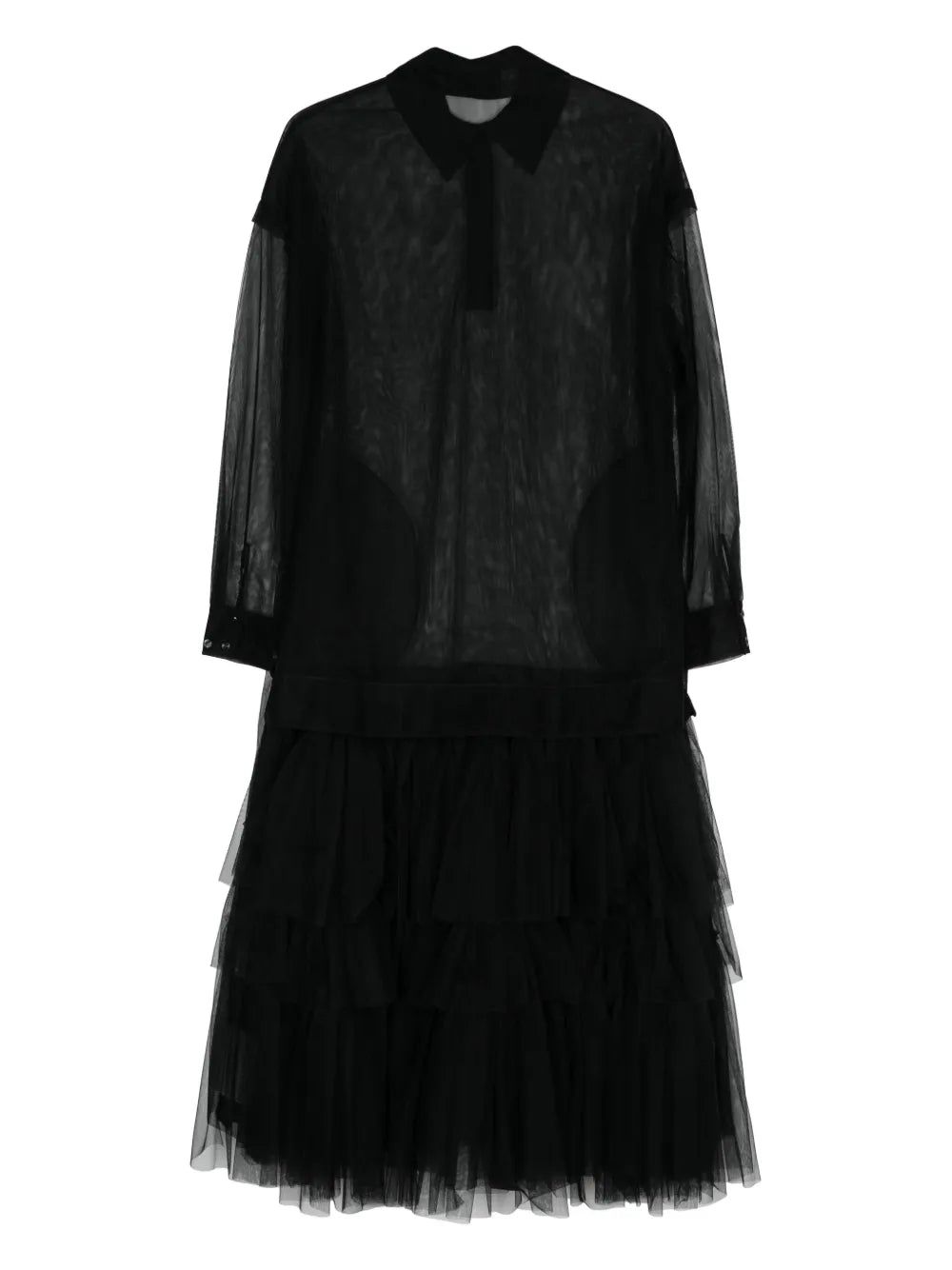 Tulle-Netting Flared Dress