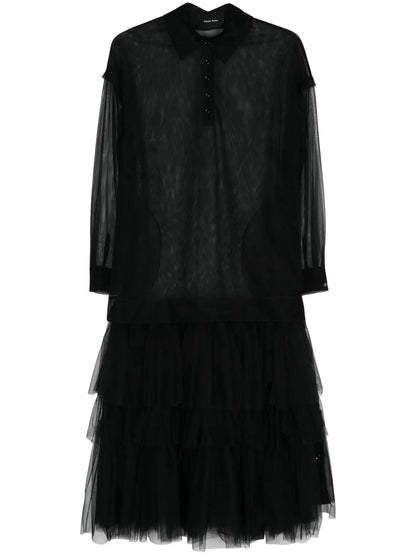 Tulle-Netting Flared Dress