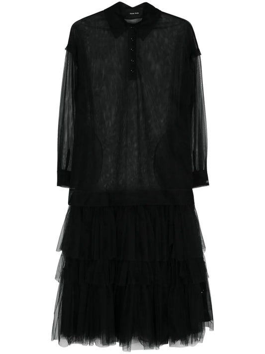 Tulle-Netting Flared Dress
