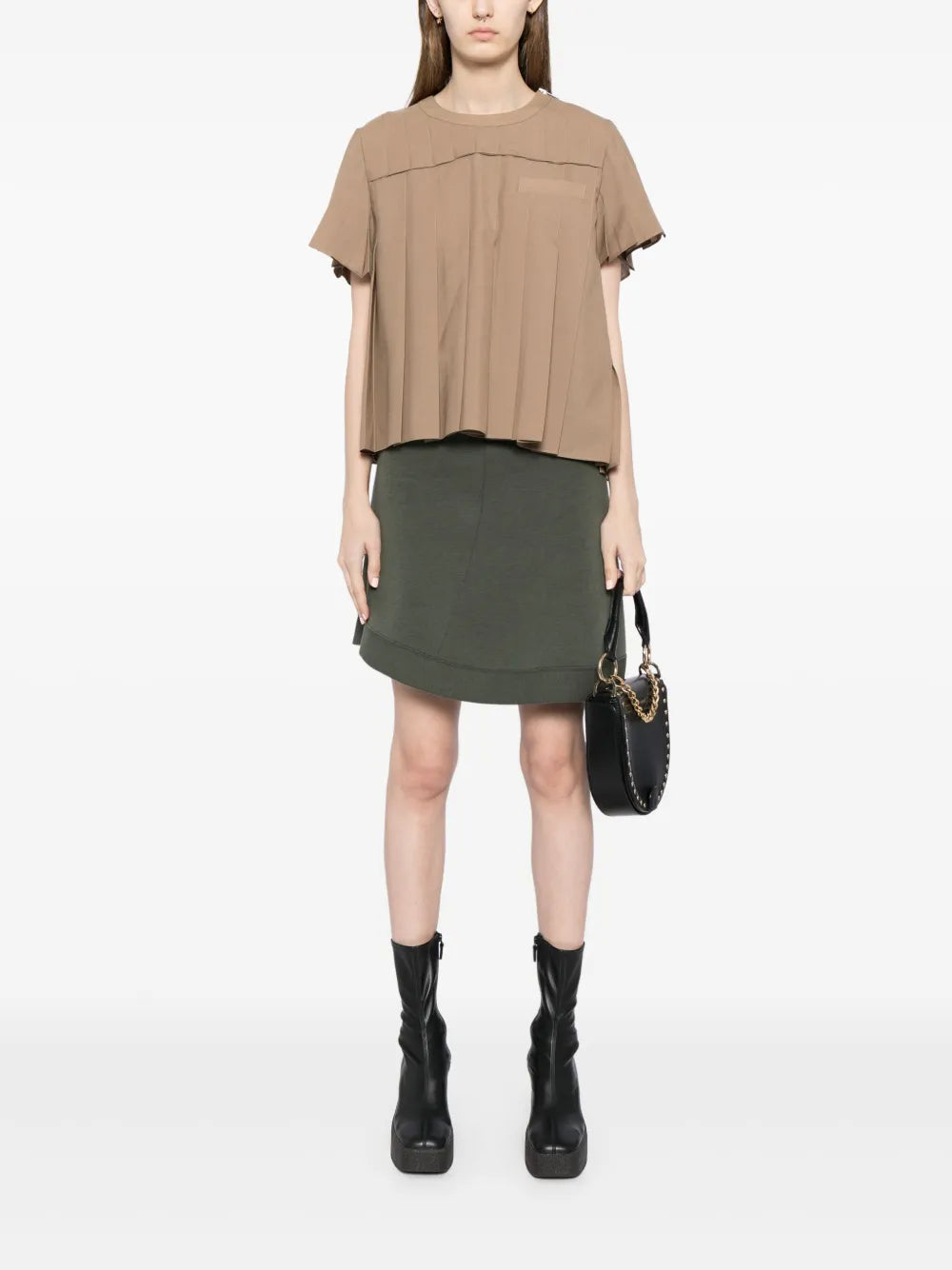 Sponge Sweat Asymmetric Mini Skirt