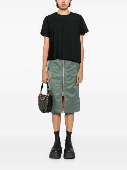Pleated Zipped T-Shirt