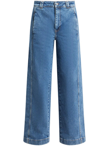 Stretch-Denim Wide-Leg Jeans