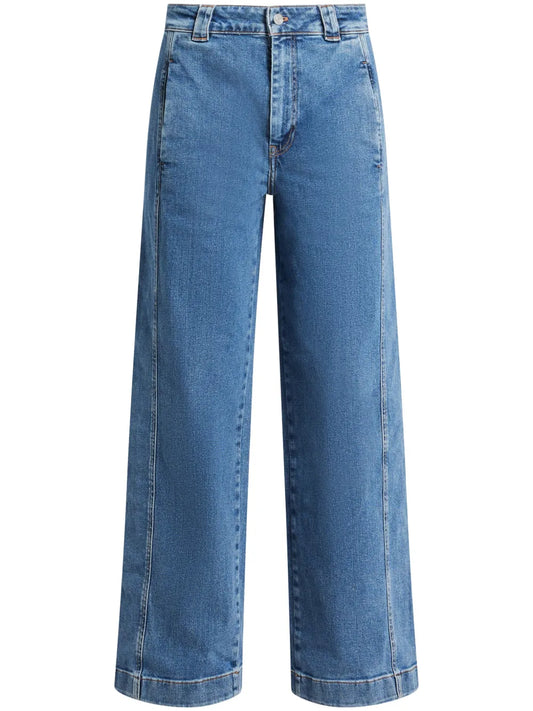 Stretch-Denim Wide-Leg Jeans