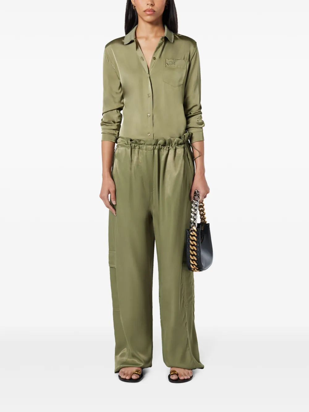 Satin Cargo Pants