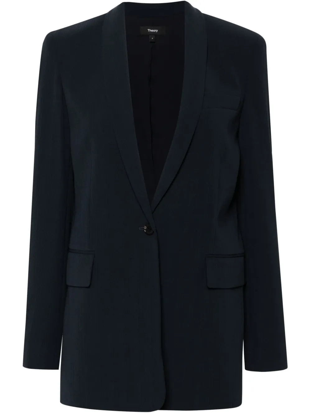 Plissé Single-Breasted Blazer