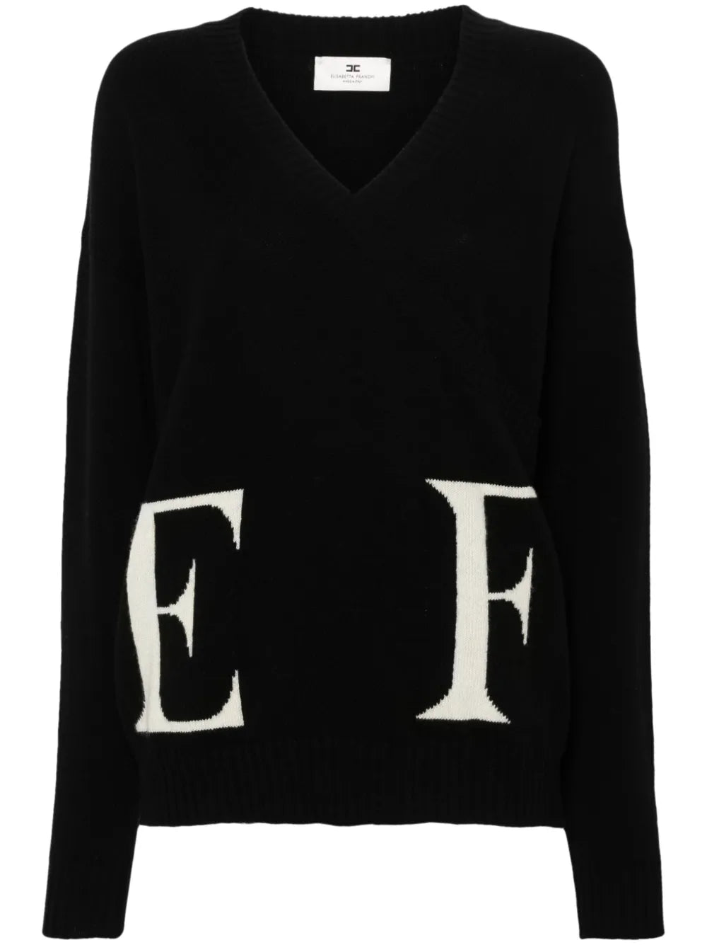Logo-Intarsia Virgin-Wool Jumper