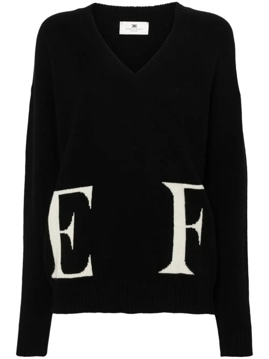 Logo-Intarsia Virgin-Wool Jumper