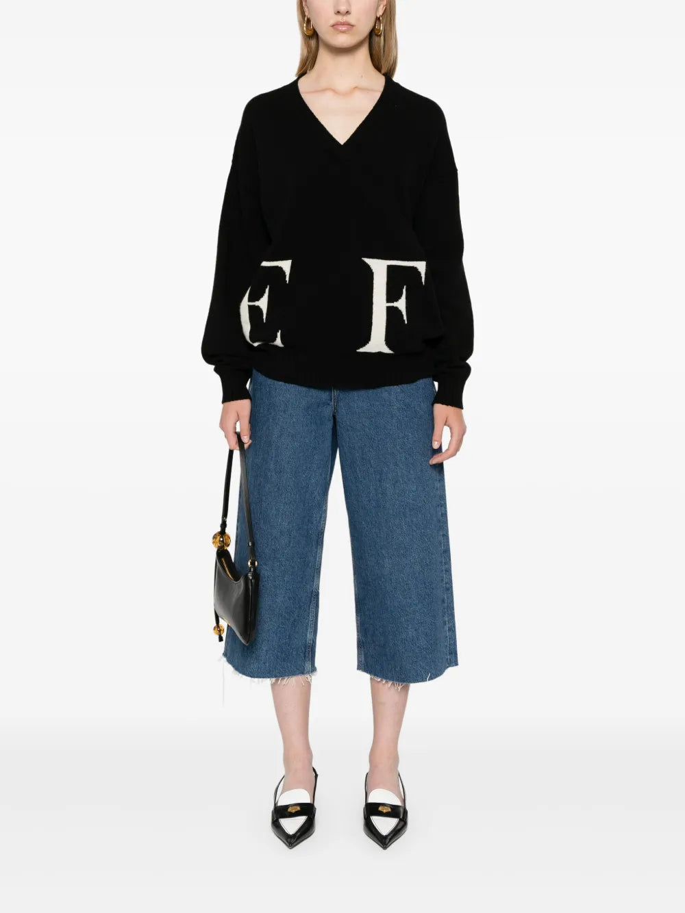 Logo-Intarsia Virgin-Wool Jumper