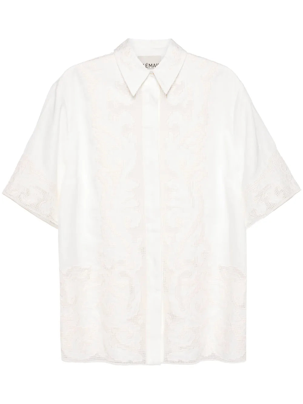 Pegasus-Embroidered Linen Shirt