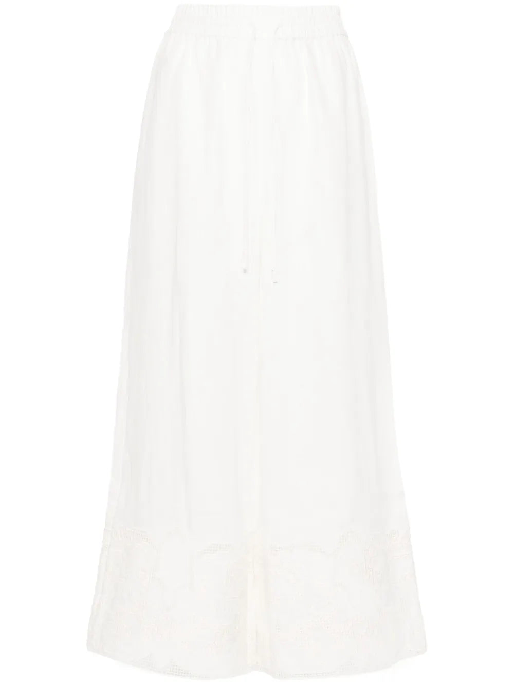 Pegasus-Embroidered Linen Trousers