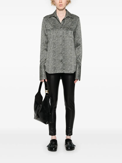 Abstract-Print Silk Shirt