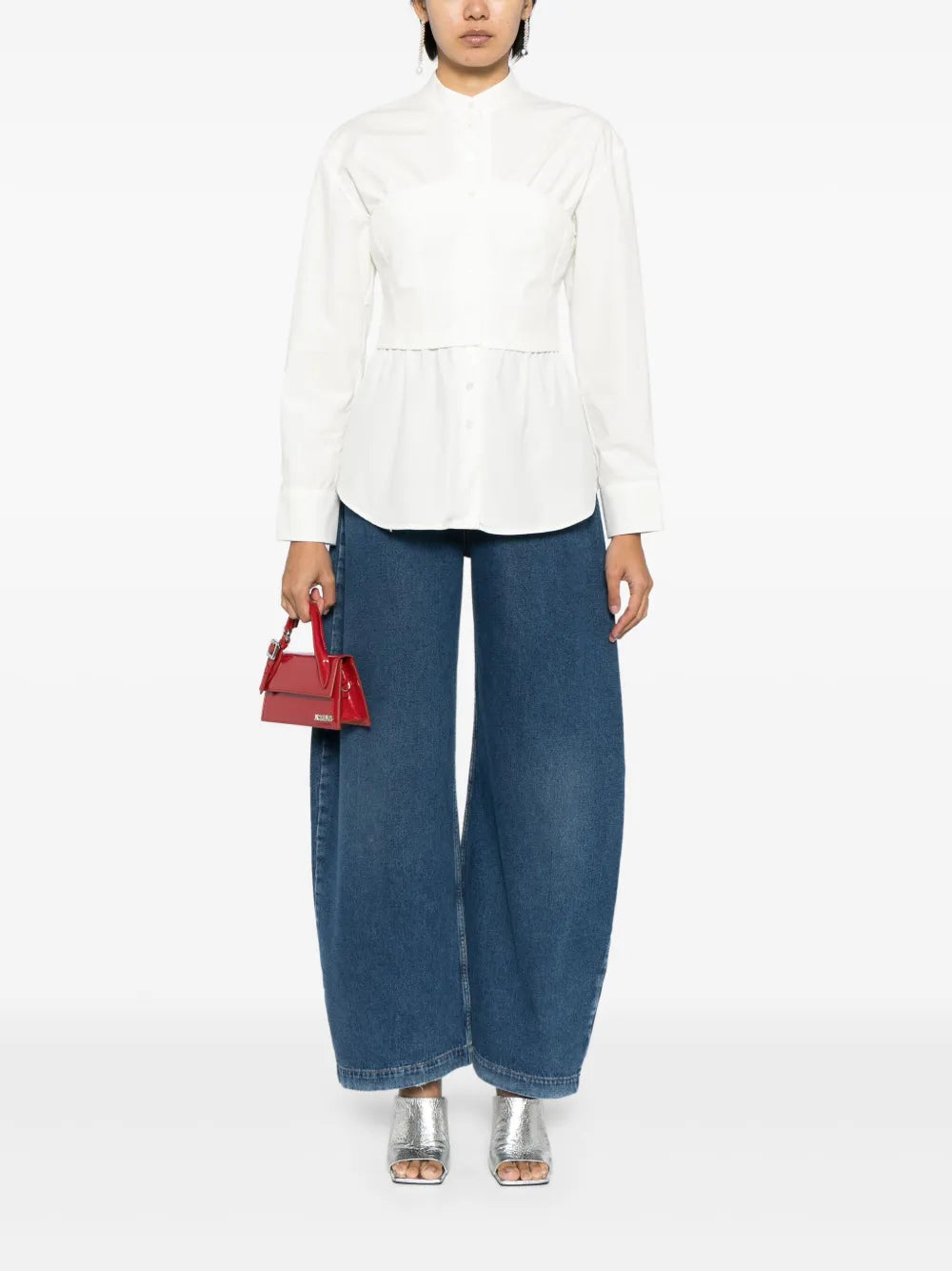 Corset-Style Cotton Shirt