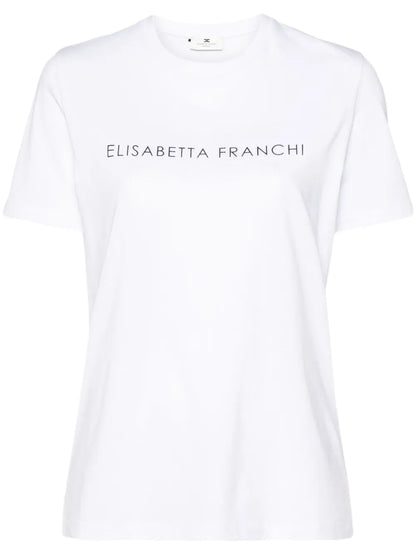 Rhinestone Embellished Cotton T-Shirt